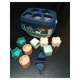 Fisher-Price Stacking Toy Babyâs First Blocks Set of 10 Shapes for Sorting Play for Infants Ages 6+ Months, Navy Fawn (Amazon Exclusive) - Retail: $12