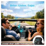 Handsfree Call Car Charger, Wireless Bluetooth 5.3 FM Transmitter Radio Receiver, MP3 Audio Music Adapter, Dual USB Ports, LED Show Voltage/FM Frequency, Compatible for iPhone Samsung Smartphones - Re