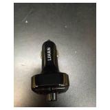 Handsfree Call Car Charger, Wireless Bluetooth 5.3 FM Transmitter Radio Receiver, MP3 Audio Music Adapter, Dual USB Ports, LED Show Voltage/FM Frequency, Compatible for iPhone Samsung Smartphones - Re