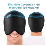 ComfiTECH Head Ice Pack Wrap Cold Cap Cooling Gel Hat, Medium, Dark Black - Retail: $12