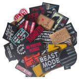 TXSN 12PCS Random Tactical Morale Patches Bundle, Full Embroidery Loop and Hook Fasten Patches Set for Caps, Bags, Backpacks, Harness, Vest, Military Uniforms,Tactical Gears Etc - Retail: $12