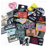 TXSN 12PCS Random Tactical Morale Patches Bundle, Full Embroidery Loop and Hook Fasten Patches Set for Caps, Bags, Backpacks, Harness, Vest, Military Uniforms,Tactical Gears Etc - Retail: $12