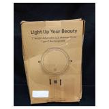 Benbilry Lighted Makeup Mirror with 3 Color Lights & 10X Magnification, Adjustable Brightness & Height, 7 Inch 360Â° Swivel Rechargeable 10X LED Magnifying Vanity Mirror with Light, Gold - Retail: $