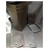 N. NETDOT 3 Pack 10 Liter Small Trash Can with lid, 2.6 Gallon,Garbage Can Slim Trash Bin Waste Basket for Bathroom,Kitchen,Bedroom,Living Room,Office,Laundry - Black - Retail: $31