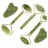 fuvooi Jade Gua Sha Facial Massager Set - 4 in 1 Skin Care Tools with Roller and Massager - Retail: $18