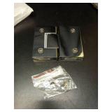 CKB Shower Glass Door Hinge, 180 Degree with Solid Brass, for 3/8\"(10mm) to 1/2\"(12mm) Thick Tempered Glass, Frameless Shower Door Replacement Hardware kit, Chrome - Retail: $57