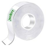 Jwxstore Double Sided Tape Heavy Duty, 16.5FT Nano Double Sided Adhesive Tape, Clear Mounting Tape Picture Hanging Adhesive Strips, Removable Wall Tape Sticky Poster Decor Carpet Tape - Retail: $18