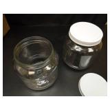 CLEARVIEW CONTAINERS - 2 Pack of 64oz Glass Half Gallon Round Clear Jar with White Metal Lid for Storage and Organization - Retail: $46