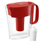 Brita Water Filter Pitcher for Tap and Drinking Water with 1 Standard Filter, Lasts 2 Months, 6-Cup Capacity, BPA Free, Red - Retail: $24