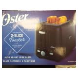 Oster 2-Slice Toaster With Extra-Wide Slots Black: 800W, Bagel & Toast Capabilities, 1-Year Warranty, Spot Clean - Retail: $30