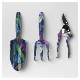 3pc Shears Gardening Tool Set Dark Palm Banana Tropical Blue - Thresholdâ¢ - Retail: $25