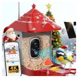 Smart Bird Feeder with Camera, with AI Identify Birds Species & Solar Panel, WiFi Birdfeeder with Cam, 4K HD Live View, Chew-Proof & Waterproof Design, Real-Time App Brown/White Retail $60