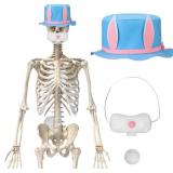 3pcs 12ft Skeleton Easter Accessories: Bunny Hat, Nose, Plush Tail