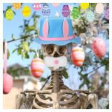 3pcs 12ft Skeleton Easter Accessories: Bunny Hat, Nose, Plush Tail