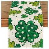 Artoid Mode Watercolor Shamrock Table Runner, 13 x 108 in