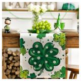 Artoid Mode Watercolor Shamrock Table Runner, 13 x 108 in
