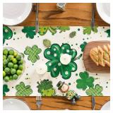 Artoid Mode Watercolor Shamrock Table Runner, 13 x 108 in