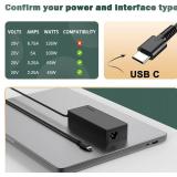 100W USB-C Laptop Charger Universal for Lenovo ThinkPad, Mac, Dell