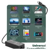 100W USB-C Laptop Charger Universal for Lenovo ThinkPad, Mac, Dell