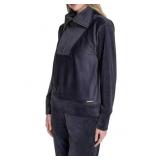 BLACK! Halston velour 1/4 zip size small