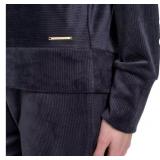 BLACK! Halston velour 1/4 zip size small
