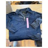 BLACK! Halston velour 1/4 zip size small