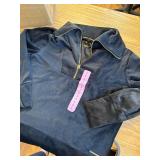 BLACK! Halston velour 1/4 zip size small