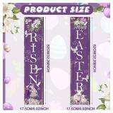 Wesiti 2-Piece Large Easter Hanging Sign - He Is Risen Front Door