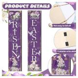 Wesiti 2-Piece Large Easter Hanging Sign - He Is Risen Front Door