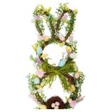 27-Inch Easter Wreath for Front Door, Bunny, Pastel Eggs