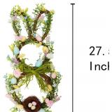 27-Inch Easter Wreath for Front Door, Bunny, Pastel Eggs
