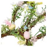 27-Inch Easter Wreath for Front Door, Bunny, Pastel Eggs