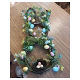 27-Inch Easter Wreath for Front Door, Bunny, Pastel Eggs