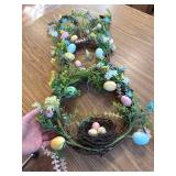 27-Inch Easter Wreath for Front Door, Bunny, Pastel Eggs