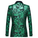 $68 Men Fashion Velvet Sequins Floral Pattern Suit Jacket Blazer