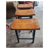 (3) Mid-Century Bar Stools and (4) Coral Cushion Chairs