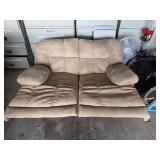 Beige 2-Seat Manual Reclining Sofa