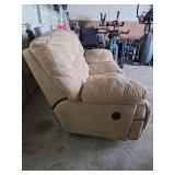 Beige 2-Seat Manual Reclining Sofa