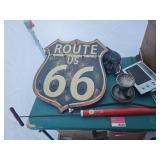 Assorted Lot W/ Route US 66 Sign, Bread Box, Ice Skates and More!