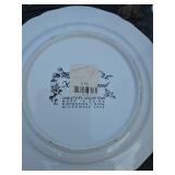 New England Toile Decorative Plates by Tabletops Unlimited, Glass Bowl Set And Trunk
