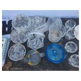 New England Toile Decorative Plates by Tabletops Unlimited, Glass Bowl Set And Trunk