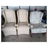 Wing Back Style Chairs - Set of 3