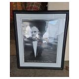 Assorted Lot Including Framed Art, Mirror, and Ironing Board