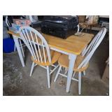 White Wooden Windsor Dining Table and (4) Chairs