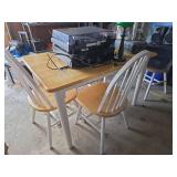 White Wooden Windsor Dining Table and (4) Chairs