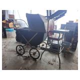 Metal Baby Carriage and High Chair