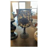Assorted Lot W/ Martini Glasses, Wine Cork Holder, Candle Holder, and Liquor Decanter