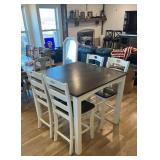Contemporary Counter-Height White Wooden Dining Set