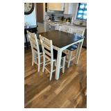Contemporary Counter-Height White Wooden Dining Set