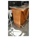 French Style Marble Top Bar with Brass Accents